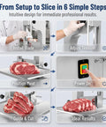 Heavy Duty 2500W Electric Meat Band Saw Commercial Bone Cutting Heavy Hitter With Adjustable Stainless Steel Tabletop setup steps diagram