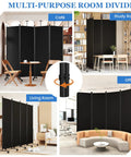 6-Foot Folding Privacy Screen With Lockable Wheels Freestanding 6-Panel Room Divider in various home and office settings.