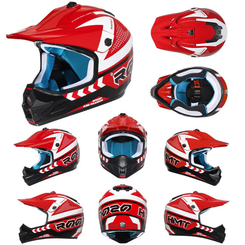 Youth Dirt Bike Helmet DOT Certified Full Face Motorcycle Helmet Lightweight For Off Road ATV And Street Riding Includes Adjustable Goggles And