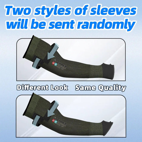 Cut Resistant Arm Sleeves ANSI A9 for Men and Women with Puncture Protection, UPF50 Plus UV Blocking, two styles displayed