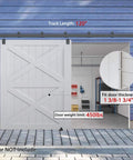 Weatherproof 10Ft Sliding Barn Door Hardware Kit Heavy Duty Track System for Indoor and Exterior Use with Wall Mount Kit