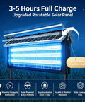 Solar Powered Beast Bug Zapper Outdoor Cordless Mosquito Trap with USB Recharge Waterproof Dusk To Dawn Auto On Off for Patio