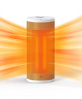Indoor Space Heater 1500W That Cranks Out Heat Fast With PTC Ceramic Heating, glowing in white cylindrical design