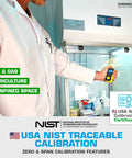 Hydrogen Sulfide Gas Monitor 0-100ppm With 0.1ppm Resolution, NIST Calibrated Certificate, Dust And Explosion Proof, USB Recharge, Audible Visual And Vibration Alarms, Electrochemical Sensor, Fast Response Under 30 Seconds, held in lab