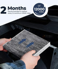 Hands installing Cabin Air Filter With Activated Carbon For Toyota Camry Sienna RAV4 4Runner Highlander Tundra Corolla And More.