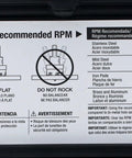 IDEAL hole cutter kit label on a carry case; shows recommended RPM table and safety warnings.