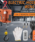 Top Rated Leomru 1100 Lb Electric Hoist Winch With Remote Control And Manual Cable Options For Towing Heavy Loads featuring tools and accessories.