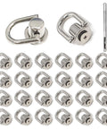 24-Piece 10mm Silvery Rivets D Ring Studs Ball Posts With Tool For Bags Belts Backpacks And DIY Accessories heavy duty craft hardware set, metal alloy rivet kit