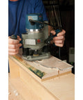 Premium Acrylic Router Template For Building Durable Tool Tote Handles And Custom Cutting Board Ends With Dual Clamping Slots in use on wood.