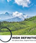 77mm UV Protection Filter For Camera Lens Ultra Slim HD Optical Glass with mountain landscape in background