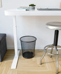 2 Pack Steel Mesh Round Trash Cans 6 Gallon Black Built Tough For Home Office Garage Durable Wastebaskets with Ventilated Mesh Design