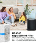 Family enjoying fresh air with air purifier and Six Pack Replacement Filters For Honeywell HPA Series Air Purifiers