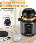 Air Fryer Lid For Pressure Cooker 6 Quart And 8 Quart Turn Your Electric Pressure Cooker Into Air Fryer With 8 Presets 95 Percent Less Oil Instant Pot Accessory