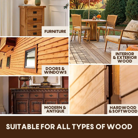 Dark Teak Water Based Wood Stain For Furniture Cabinets Door Trim Fast Drying Non Toxic Low Odor Formula in use on various wood surfaces.