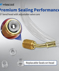 Wisscool 1/4 inch refrigerant charging hose set with clear hoses and brass flare fittings, 60 inches long, 3-pack