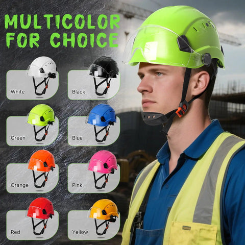 Multicolor ANSI Z89 1 Approved Hard Hat With Adjustable Visor And Venting Bright Yellow Safety Helmet For Men And Women