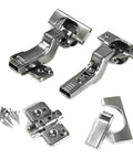Two Pack Frameless Inset Cabinet Hinges With Built In Soft Close And Deactivation Switch, 110 Degree Opening, mounting plates, screws