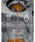 Espresso machine brewing shot using 9 Bar And 6 Bar OPV Spring Upgrade For Espresso Machines Made From 304 Stainless Steel.