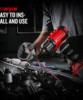 Using the Two Pack Beefy Three Eighths Inch Drive Ten Millimeter Shallow Impact Socket Set on car engine with impact wrench