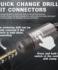 Heavy Duty Concrete Hole Saw Kit With 7 Tungsten Steel Masonry Drill Bits For Stone Brick And Cement Wall Drilling Including Sds Plus And Max Connectors To Get The Job Done Fast quick-change drill bit connector