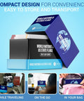Compact Ultimate Geography Flash Cards Set with 290 Cards for Global Nations and US States in travel scenarios.