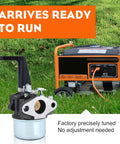Carburetor and air filter tune-up kit with generator in background for Briggs and Stratton engines 696065 215369 697422.