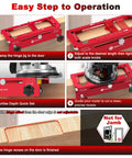 Professional Grade Door Lock Installation Kit And Latch Mortise Tool Paired With Rock Solid Hinge Jig shown in step-by-step operation guide.