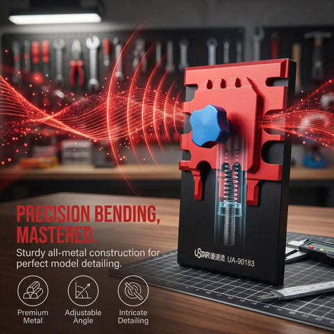 Metal Etching Sheet Bender Tool for Photo Etched Parts and Model Assembly displayed with precision detailing features
