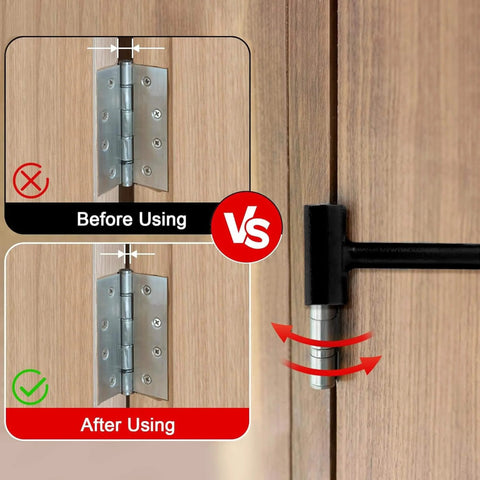 4 In 1 Door Hinge Adjustment Tool For Cabinet Doors FurUlixty 0.55 To 0.98 Inch Anti Slip C Wrench Spanner in use on door hinge