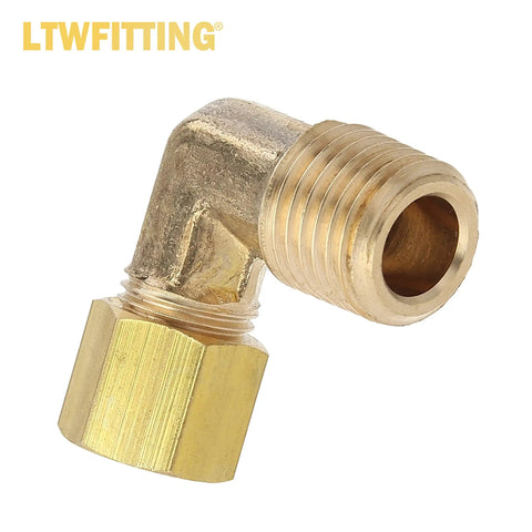 Brass Compression Elbow Fittings Kit Pro Grade For Tubes 1/4 To 3/8 Inch, Male NPT 1/8 And 1/4, durable plumbing fitting