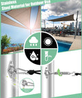 Heavy Duty Shade Sail Hardware Kit With M6 Turnbuckles, Pad Eyes And Sun Shade Hooks For Patio And Garden Canopy in use outdoors