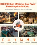 VEVOR 10000 PSI hydraulic electric pump with 750W copper motor and 8L power pack center product in industrial collage