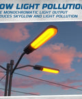 Low Pressure Sodium HID Clear Light Bulb 1800K Warm White BY22D Base, 55W Energy Efficient Lamp on street pole