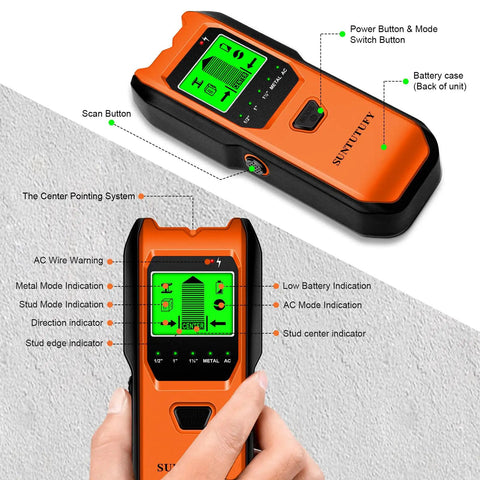 Handy Wall Scanner With Upgraded Smart Sensor And Crisp Audio Alarm Pinpointing Wood Joist Center Edge Metal Ac Wire Quick Draw Tool For Weekend Warriors Demanding Ace Performance Without Any Sweat Or Broken Gear On The Site