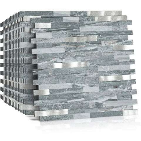 Ten Sheets Peel and Stick Backsplash PVC Wall Tiles For Kitchen, Easy Install, Scratch Resistant, strong adhesion tiles