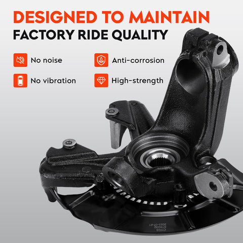 Front Steering Knuckle And Wheel Bearing Hub Assembly For Beetle, Golf, And Jetta With 280mm Rotor Left And Right Sides