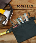 Water Resistant Zipper Pouch With Carabiner Clip Small Nylon Travel Organizer for tools, black, shown with tools inside.