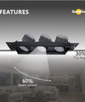 Slick Black 4 Inch Rectangular Trimless Triple Head Gimbal Downlight featuring 30% tilt angle and 60% beam spread for improved lighting.