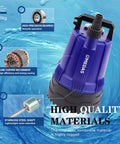 Go To Submersible Water Pump For Ponds, Pools, Basements And Drains 1/2 HP 1700 GPH with thermoplastic body and copper motor