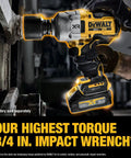 Worker using 20V Max XR Three Quarter Inch Cordless Impact Wrench Brushless Hog Ring Anvil High Torque Tool on metal structure