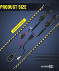 2 Pack Underhood LED Light Strips Waterproof 42LED 40cm Engine Bay Work Light With On/Off Switch 6000K White overview