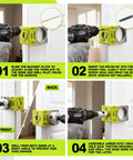 Door Lock Installation Kit For Metal And Wood Doors With Adjustable Guide Template And Bi Metal Hole Saw Set 1 3 8 to 1 3 4 Inches step-by-step process
