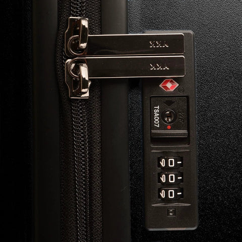TSA lock on durable spinner luggage for secure travel