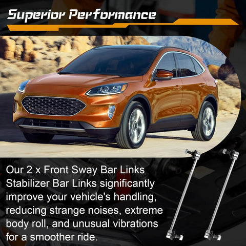 Orange Ford Escape SUV with 2 Pack Front Stabilizer Sway Bar Links For Ford Escape, Focus, Transit Connect, C-Max, Mazda 3, Volvo C30 C70.