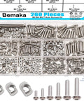 260Pcs M3 M4 M5 T Slot Nuts and Button Head Screws Kit for 2020 Aluminum Extrusion Profile displayed in a compartmentalized box