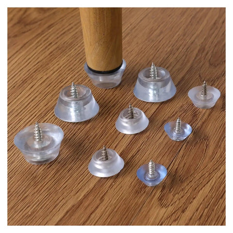 100 Pieces Durable Thermoplastic Rubber Feet With Screws For Cutting Boards And Furniture Transparent Chair Leg Pads Floor Protectors