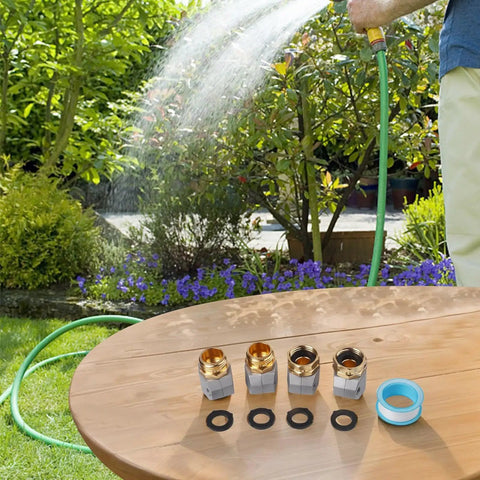 Heavy Duty Hose Repair End Fittings Connectors For 3/4 And 5/8 Inch Hoses, Quick Fix Aluminum And Zinc Alloy With Clamps, Easy Install