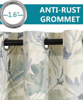 Cozy Soft Cotton Blend Sage Green Curtains 84 Inch Length For Light Filtering Privacy Floral Print Window Drapes With Grommets