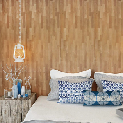 Bedroom wall with butcher block contact paper waterproof vinyl wrap for countertops and cabinets 32 by 118 inches wood grain wallpaper