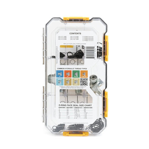 Workhorse Everyday Hydraulic Fitting And Adapter Kit With 84 Adapters And 150 ORFS Face Seal O Rings Extreme Duty Waterproof Case